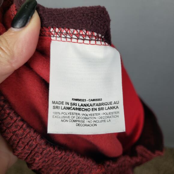 Nike Men's Size M Therma-Fit Track Pant Joggers Maroon Burgundy Red Stripe Mesh - Picture 9 of 10